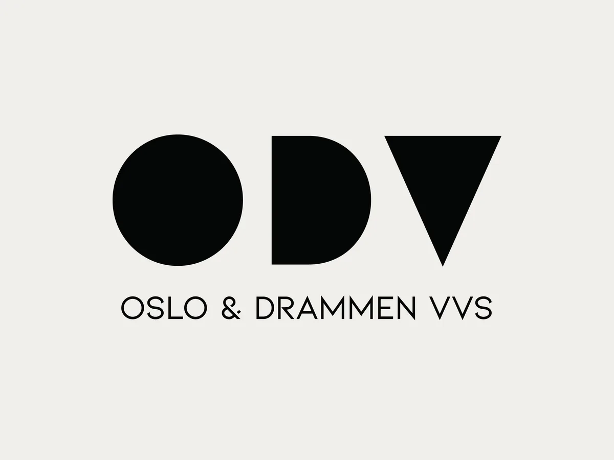 The ODV mark for Oslo & Drammen VVS: a filled circle, a D and a downward triangle standing in for the three letters, above the name in spaced capitals